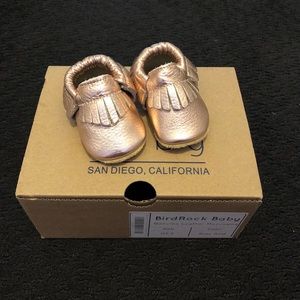 BirdRock Baby Rose Gold Moccasins